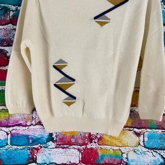 Vintage Douglas Marc Lambs Wool Fur Fiber Abstract Sweater Small 70s - Picture 8 of 11